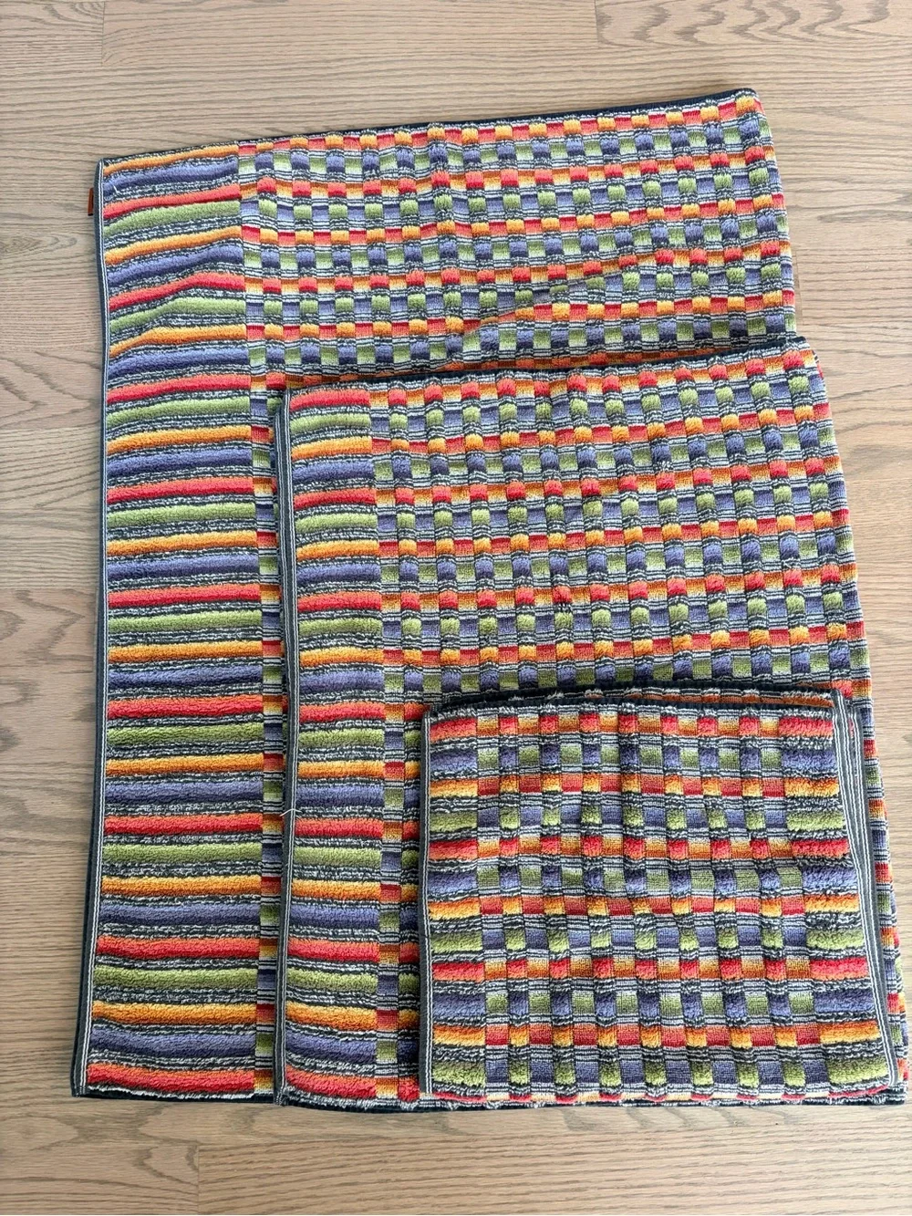 Missoni Home Linens Hand and Body Bath Towel Set Multicolored Striped Jacquard